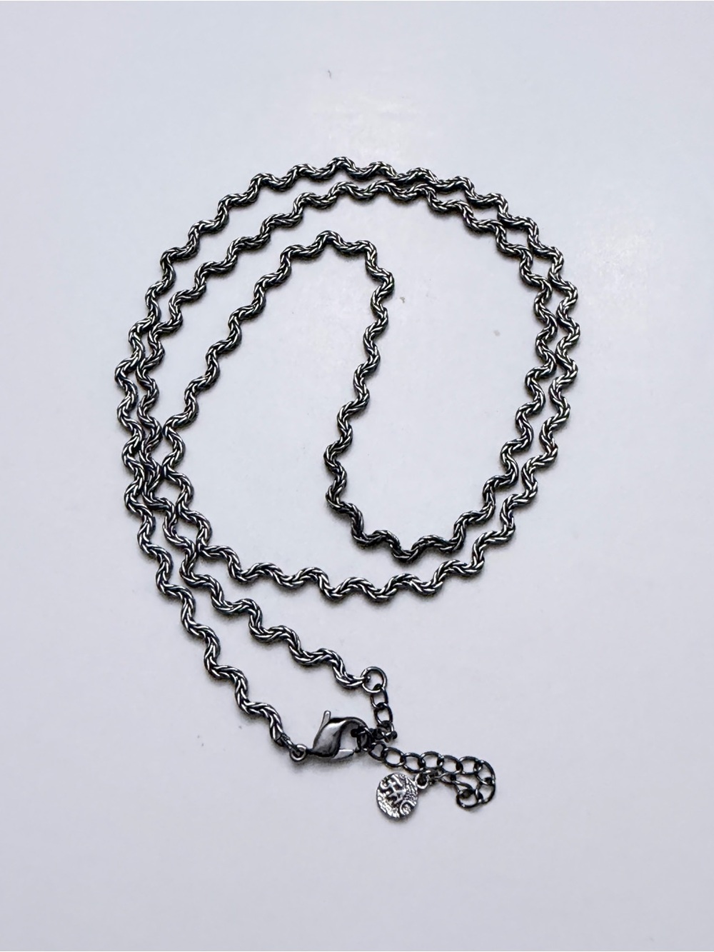 Fifth Avenue Collection Wavy Woven Chain Necklace Gunmetal Silver Tone
